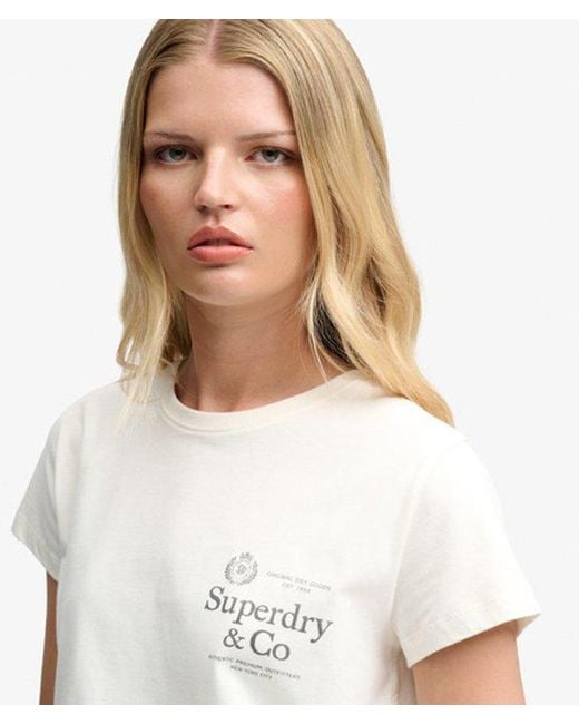 Superdry White Luxe Casual Classic T-Shirt