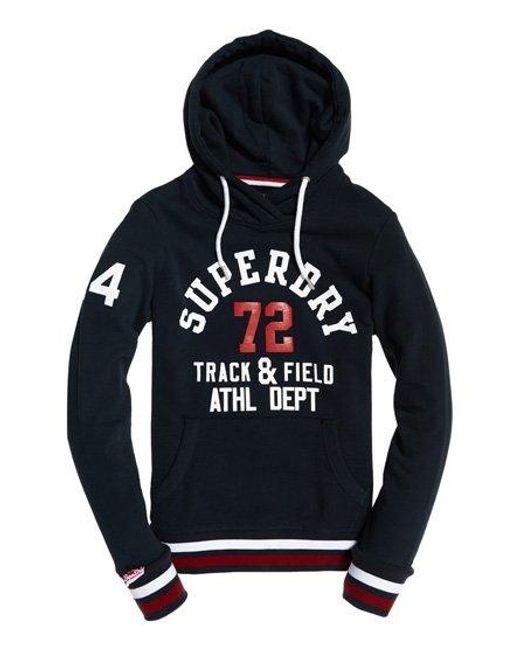 Superdry Blue Track & Field Lightweight Hoodie Eclipse