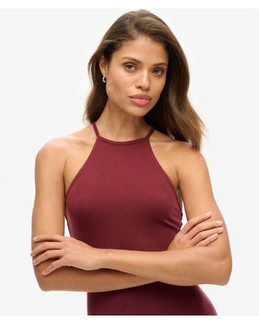 Superdry Red & Co Strappy Racer Jersey Mini Dress