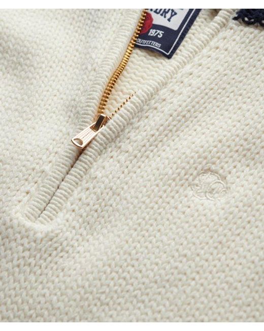 Superdry Natural Tipped Half Zip Jumper