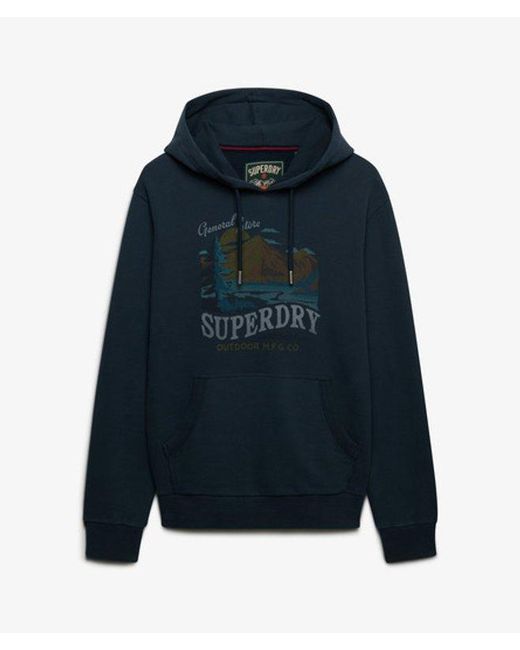 Superdry Blue & Co Outdoors Mountain Relaxed Hoodie for men