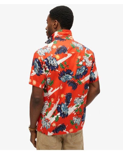 Superdry Red & Co Short Sleeve Hawaiian Shirt for men