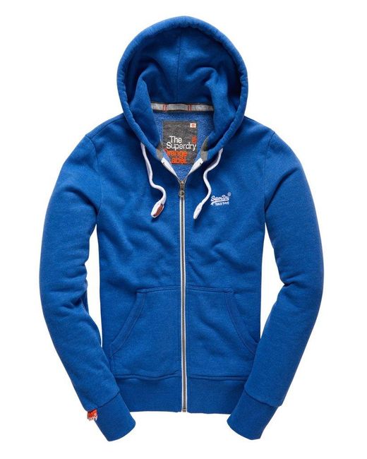 Superdry Orange Label Zip Hoodie Blue for Men | Lyst