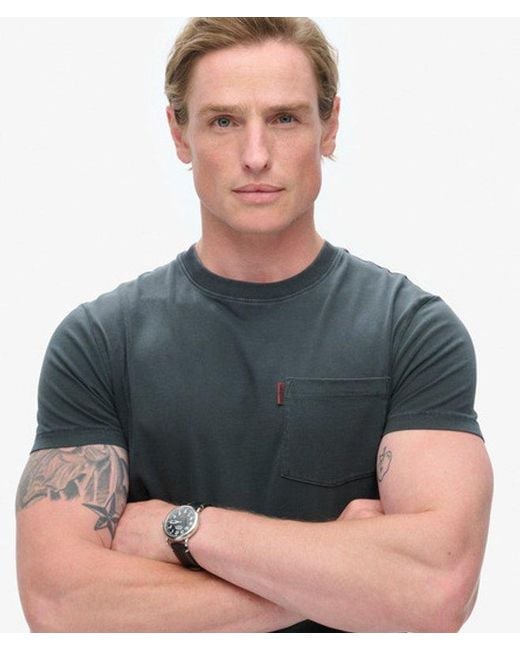 Superdry Gray & Co Essential Washed Pocket T-shirt for men