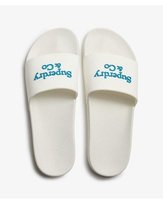 Superdry White & Co Company Logo High Build Sliders for men