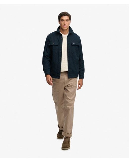 Superdry Blue & Co Vintage Borg Lined Miller Overshirt for men