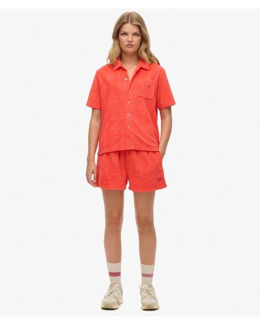 Superdry Red & Co Country Club Towelling Shirt