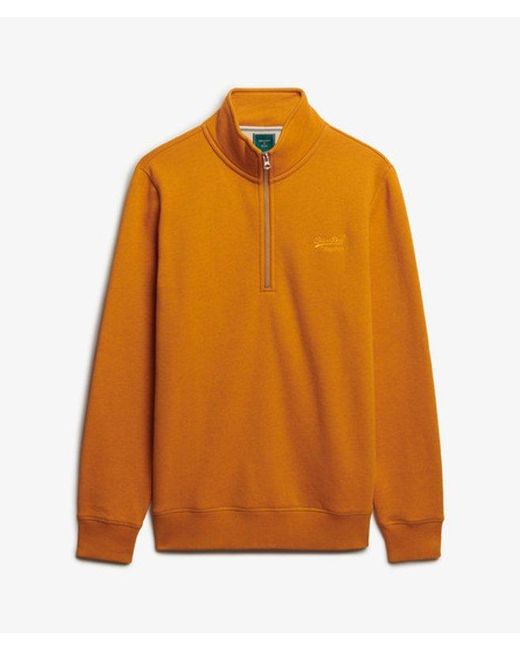 Superdry Orange & Co Vintage Logo Embroidered Half Zip Sweatshirt for men