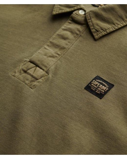 Superdry Green & Co Long Sleeved Contrast Stitch Rugby Shirt for men