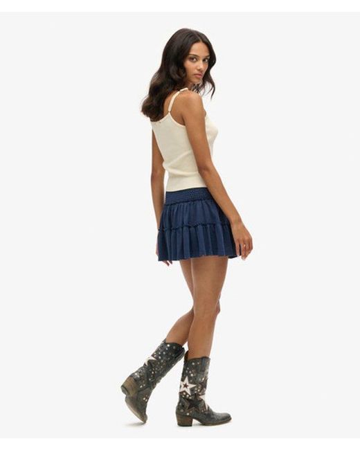 Superdry Blue & Co Tiered Jersey Mini Skirt