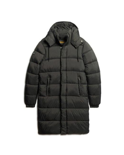 Superdry Black & Co Ripstop Long Puffer Coat for men