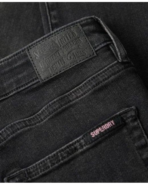 Superdry Black Organic Cotton Vintage Mid Rise Skinny Jeans