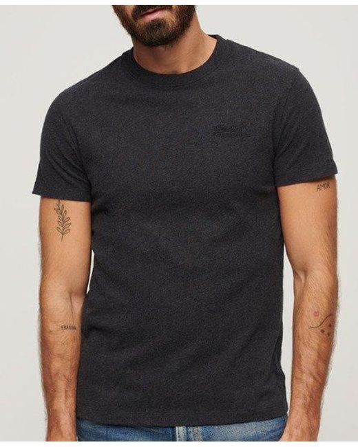 Superdry Essential T-shirt Van Biologisch Katoen Met Logo in het Black voor heren