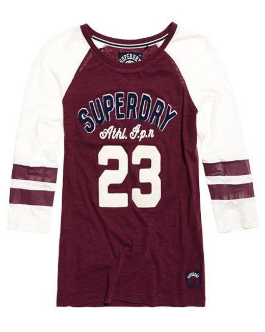 Superdry Red Varsity Applique Top Princeton/Winter