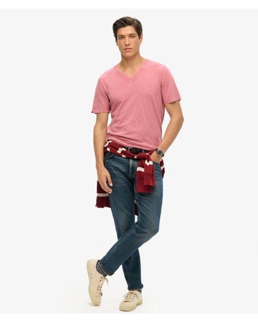 Superdry Red & Co V-neck Slub Short Sleeve T-shirt for men
