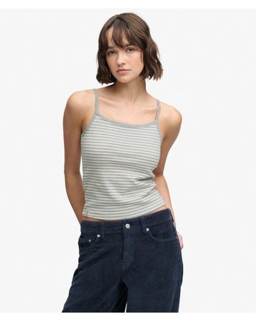 Superdry Blue & Co Athletic Essentials Stripe Cami