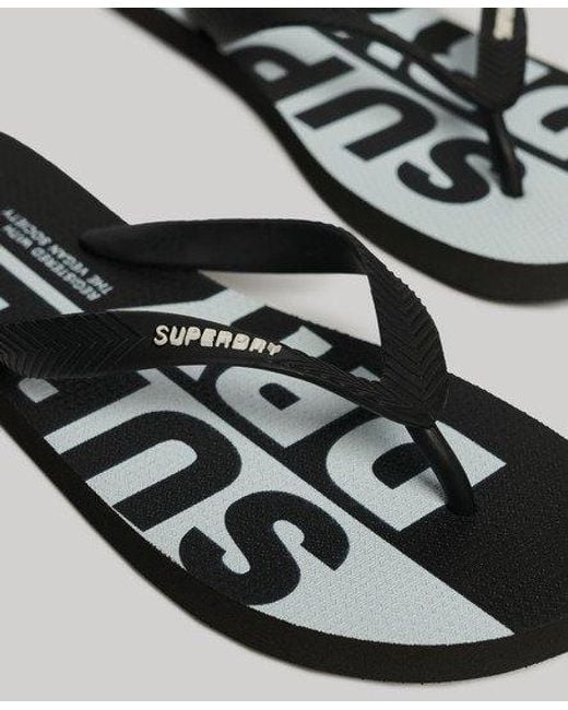 Superdry Black Logo Vegan Flip Flops for men
