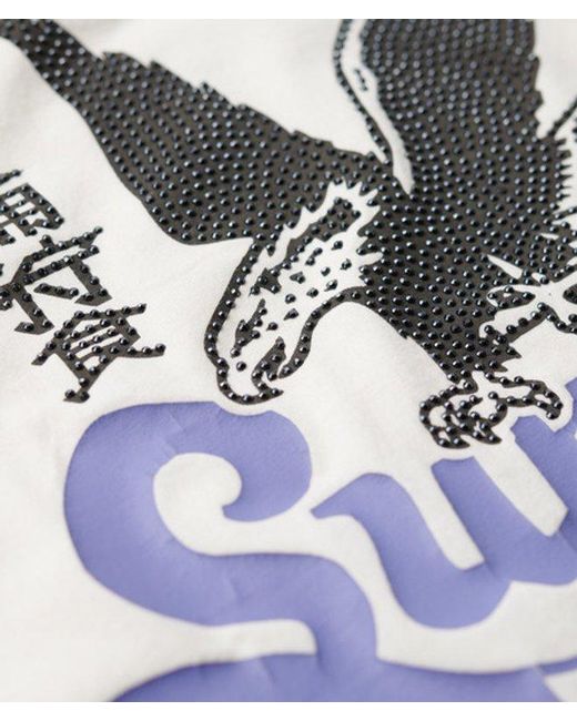 Superdry White & Co Embellished Poster Cap Sleeve T-shirt