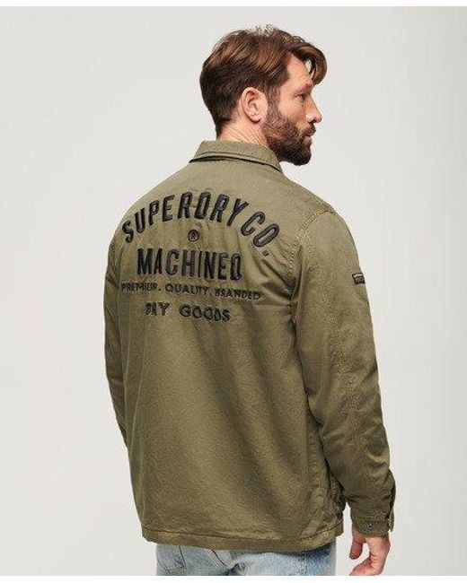 Superdry Green Military M65 Embroidered Lightweight Jacket for men