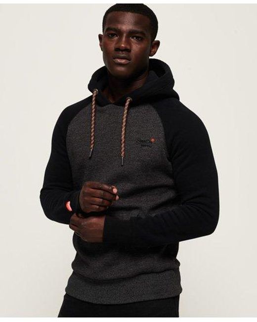 Superdry Black Label Raglan Hoodie Low Light Grit for men
