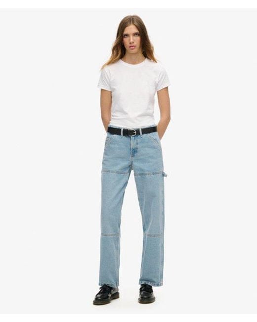Superdry Blue & Co Mid Rise Denim Carpenter Jeans