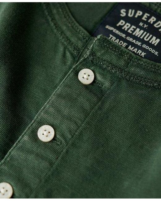 Superdry Green Long Sleeve Jersey Grandad Top for men