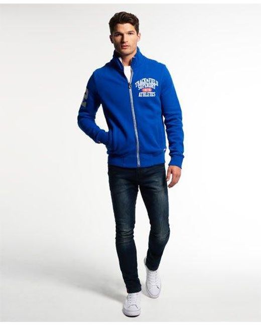 Superdry Blue Track & Field Track Top Mazarine for men