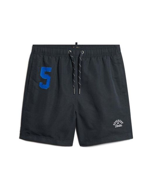 Superdry Blue & Co Classic Embroidered Recycled Polo 17-inch Swim Shorts for men