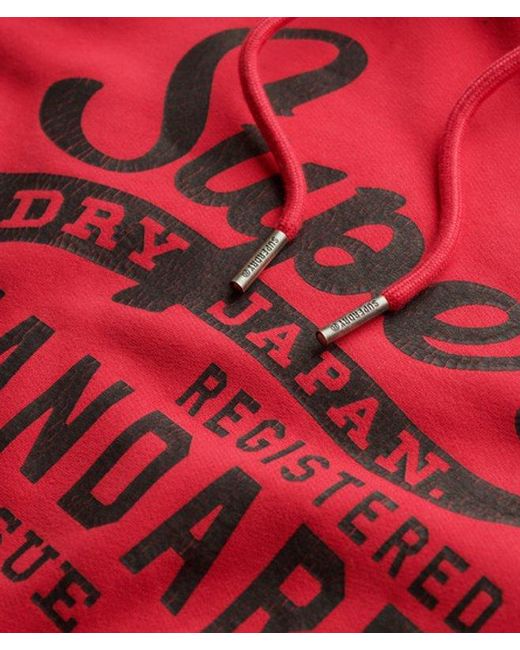 Superdry Red Standard Script Hoodie for men