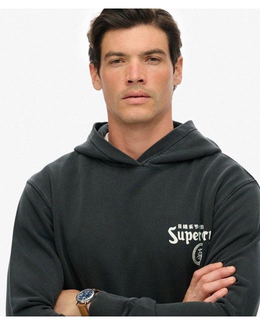 Superdry Gray & Co Tokyo Narrative Loose Hoodie for men