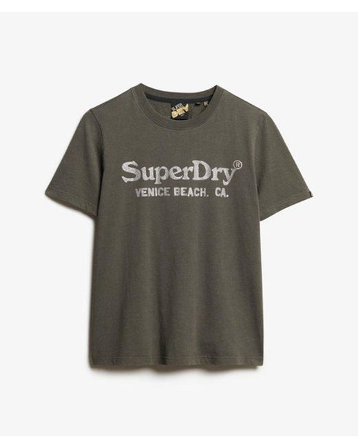 Superdry Black & Co Metallic Venue Relaxed T-shirt