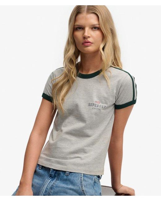 Superdry Gray & Co Athletic Essentials Graphic Ringer T-shirt