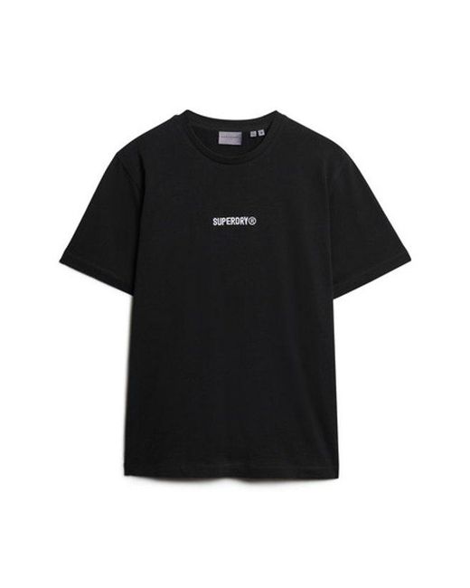 Superdry Black & Co Micro Logo Graphic Loose T-shirt for men