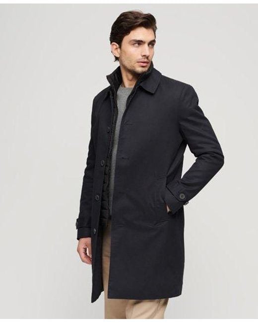 Superdry Blue 2-in-1 Cotton Car Coat for men