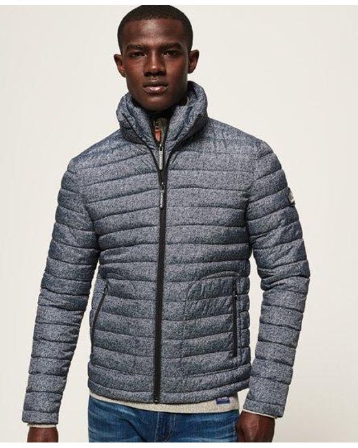 Superdry Blue Printed Double Zip Fuji Jacket Twill Print for men