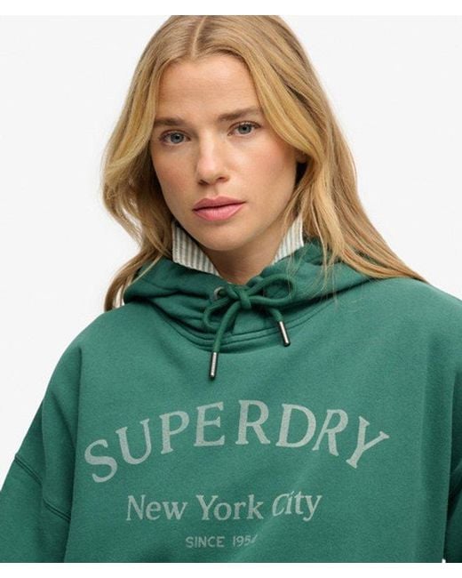 Superdry Green & Co Luxe Casual Relaxed Hoodie