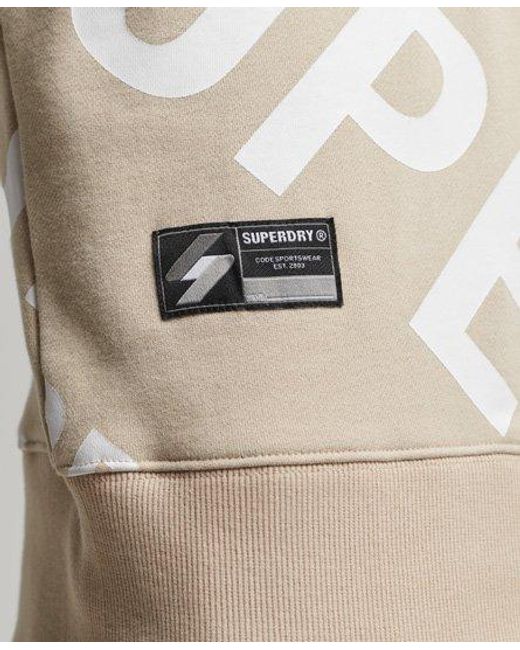Superdry Gray Core Logo All Over Print Crew Sweatshirt Feather