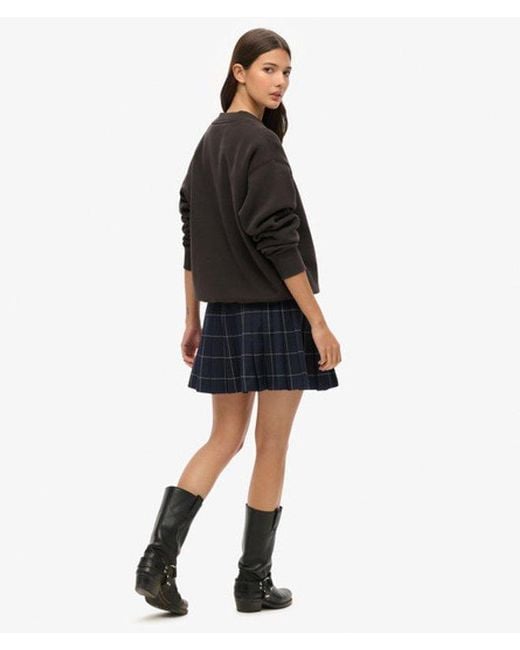 Superdry Blue & Co Vintage Pleated Mini Skirt