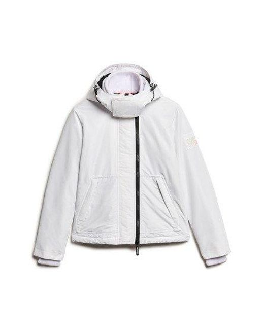 Superdry White Hooded Mountain Windbreaker Jacket