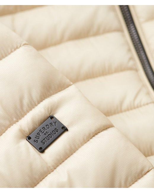 Superdry Natural Fully Lined Lightweight Short Puffer Coat for men