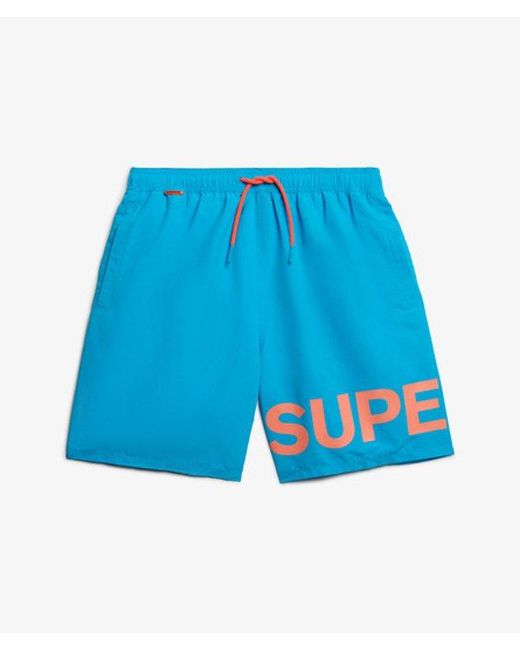 Superdry Blue & Co Graphic 17-inch Swim Shorts for men