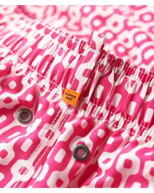 Short de bain recyclé imprimé longueur 38 cm Superdry pour homme en coloris Pink