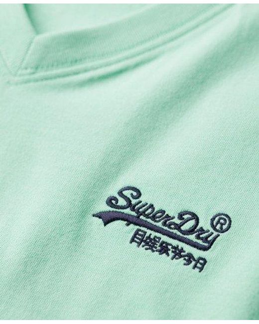 Superdry Essential T-shirt Van Biologisch Katoen Met V-hals En Logo in het Green voor heren