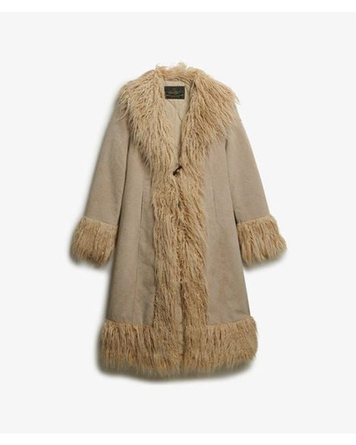 Superdry Blue Long Afghan Coat