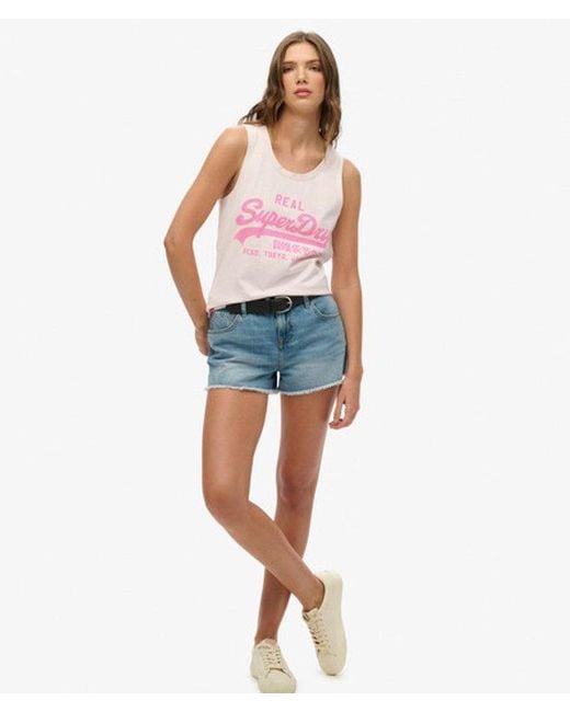 Superdry Red & Co Vintage Logo Neon Scoop Neck Tank
