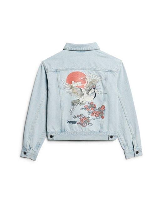 Superdry Gray & Co Embroidered Denim Trucker Jacket