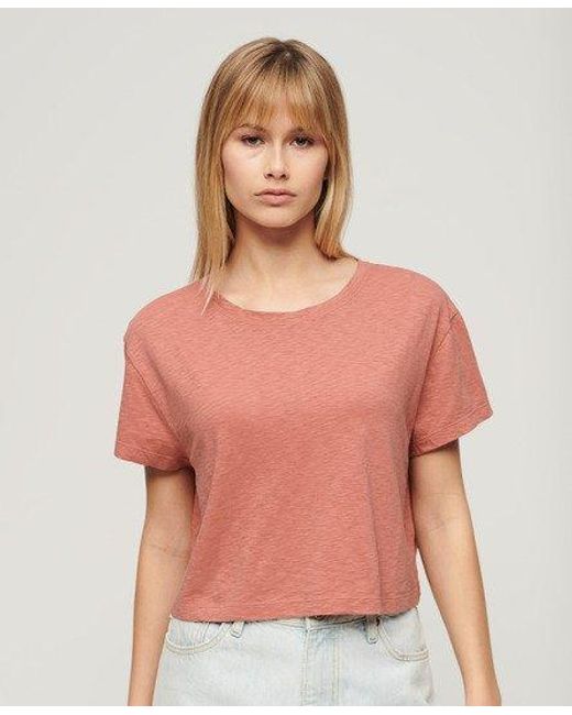 Superdry Pink Slouchy Cropped T-shirt