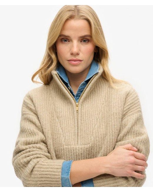 Superdry Blue & Co Essential Zip Neck Jumper