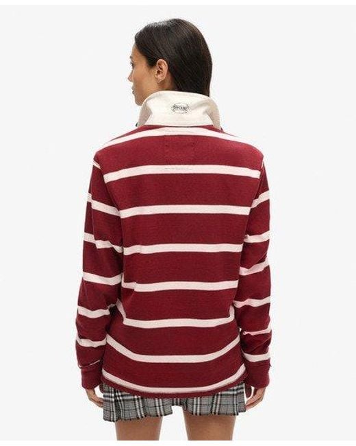 Superdry Red Oversized Athletic Rugby Top