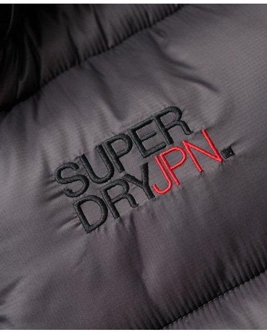 Superdry Gray Colour Block Sport Puffer Jacket for men